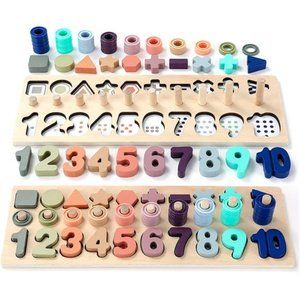 Wooden Number Puzzle for Toddler Activities - Montessori Toys for Toddlers